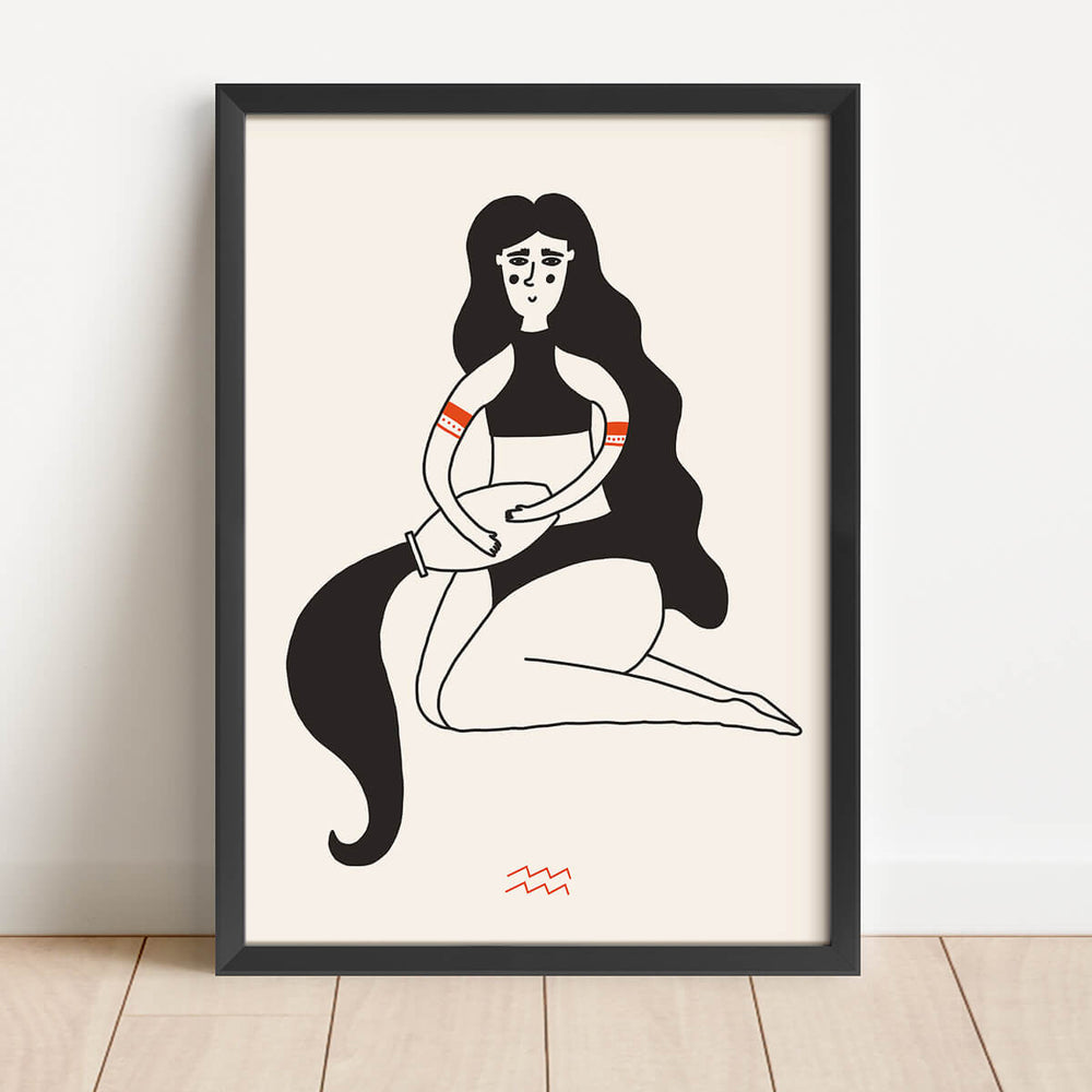 Kvinna Tecken- Vattumannen